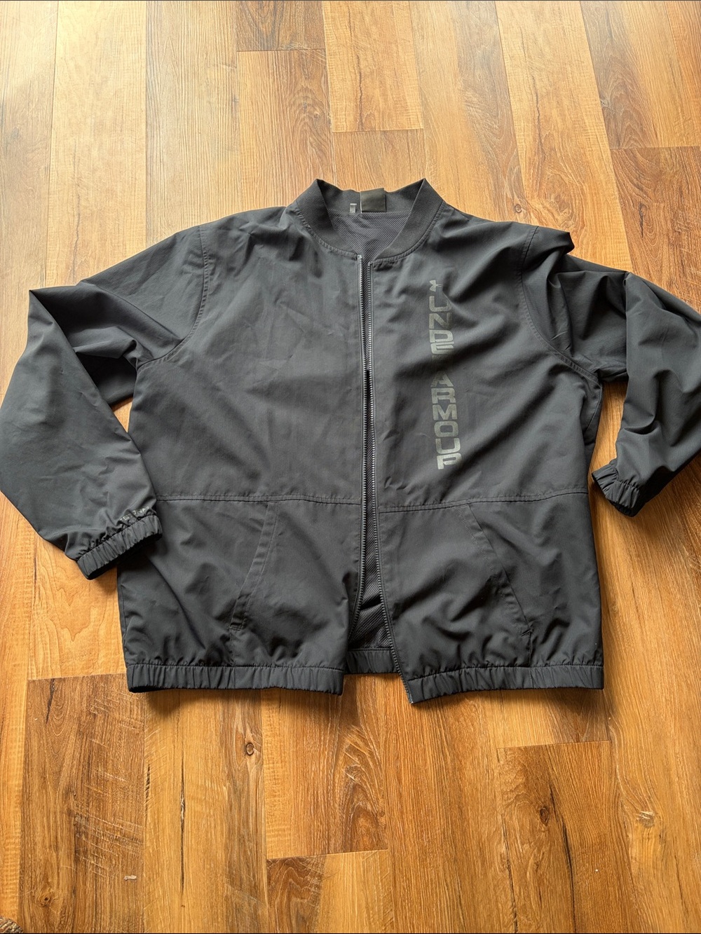 Under Armour Black Men’s Bomber Jacket with Vertical Logo